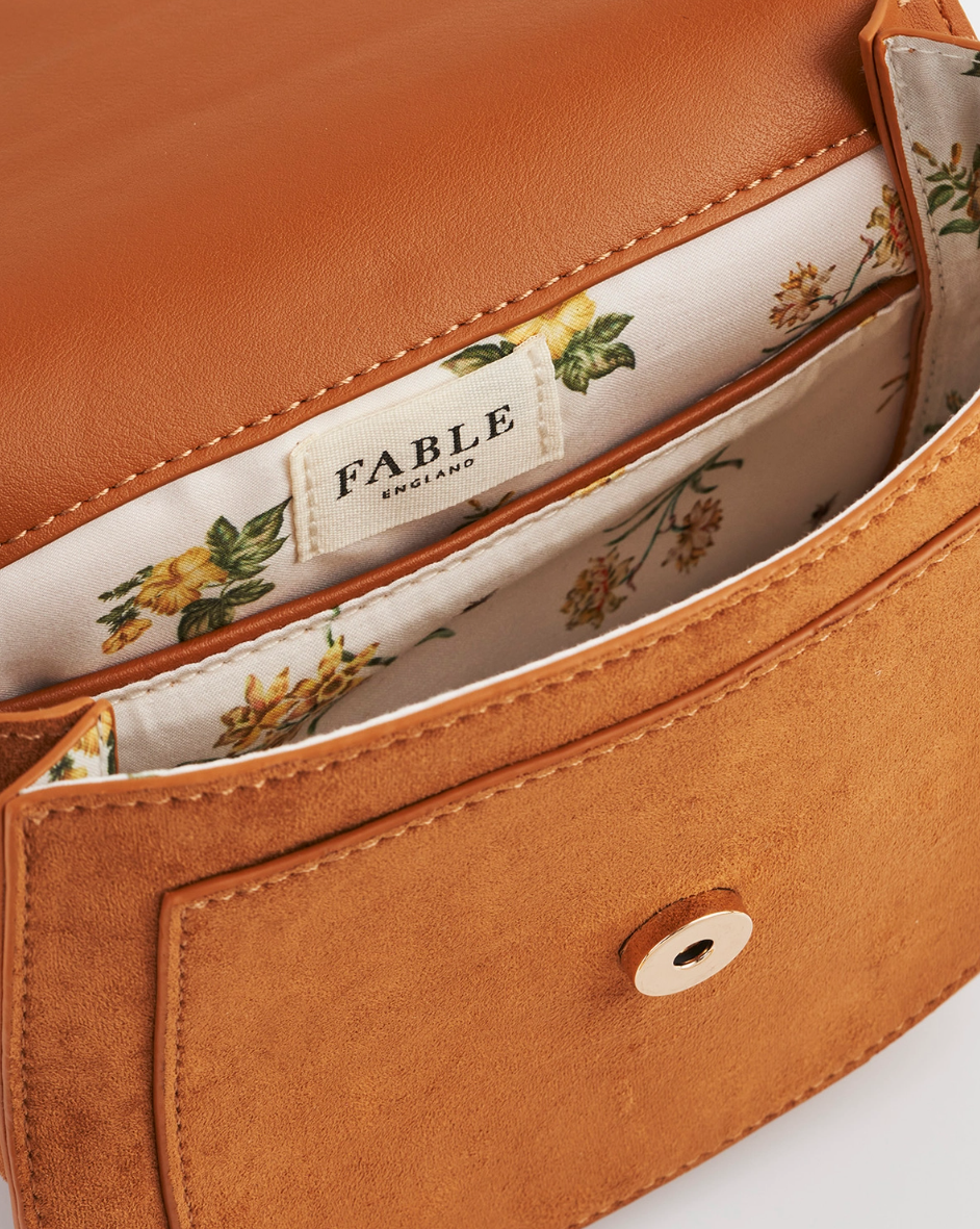 •DELICATE FLORAL• embroidered suede saddle bag