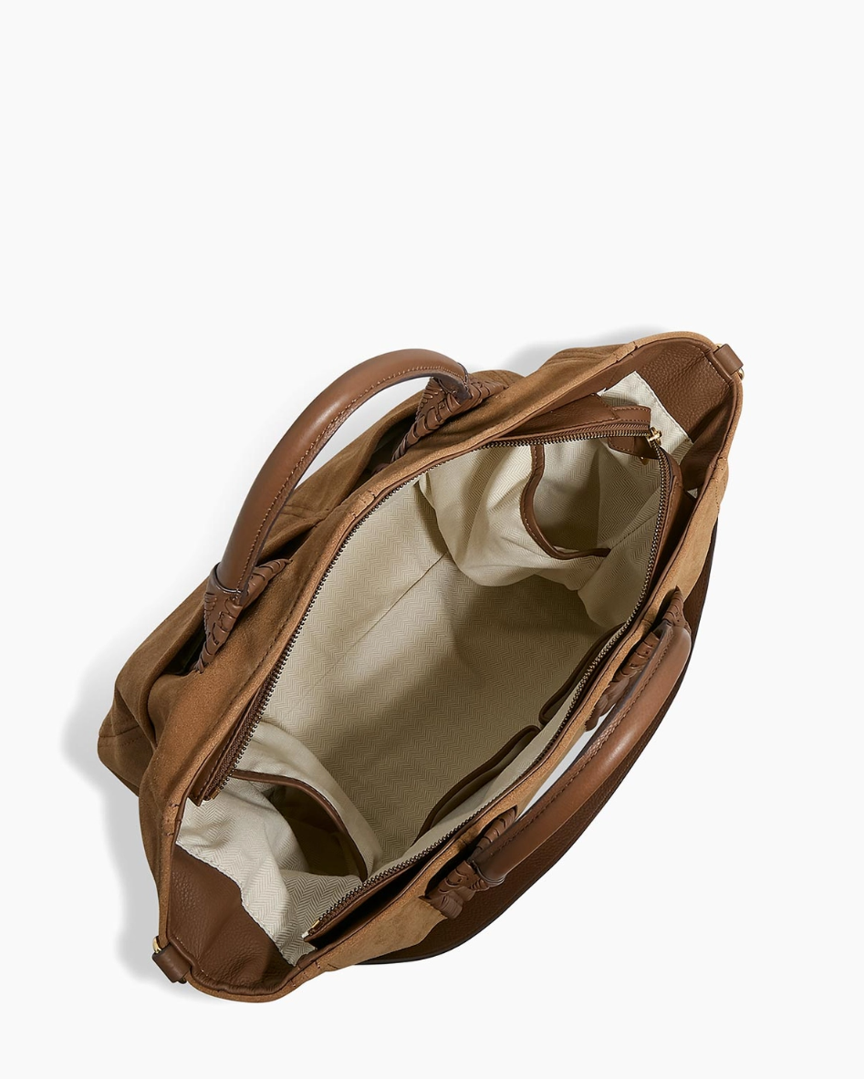 •ALL FOR LOVE• cocoa woven suede shoulder/tote bag