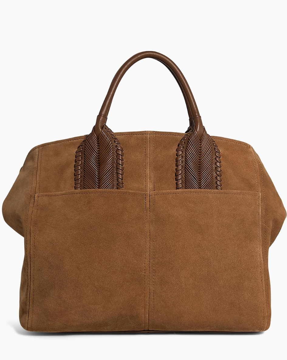 •ALL FOR LOVE• cocoa woven suede shoulder/tote bag