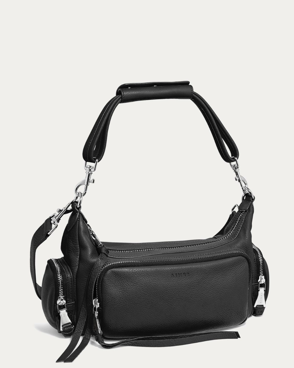 •AWAY WE GO• black leather crossbody/shoulder bag