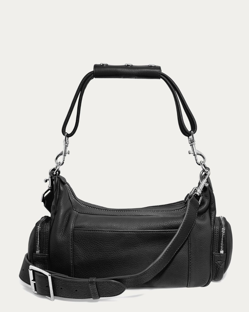 •AWAY WE GO• black leather crossbody/shoulder bag