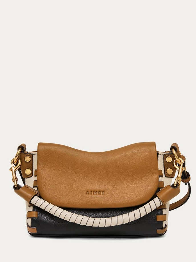 •ZEN• color-blocked leather mini crossbody/handbag