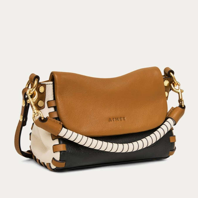 •ZEN• color-blocked leather mini crossbody/handbag