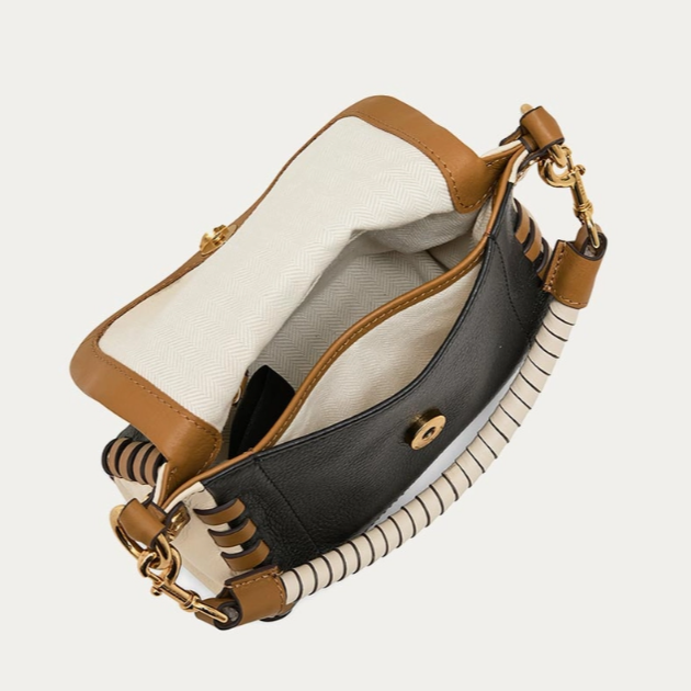 •ZEN• color-blocked leather mini crossbody/handbag