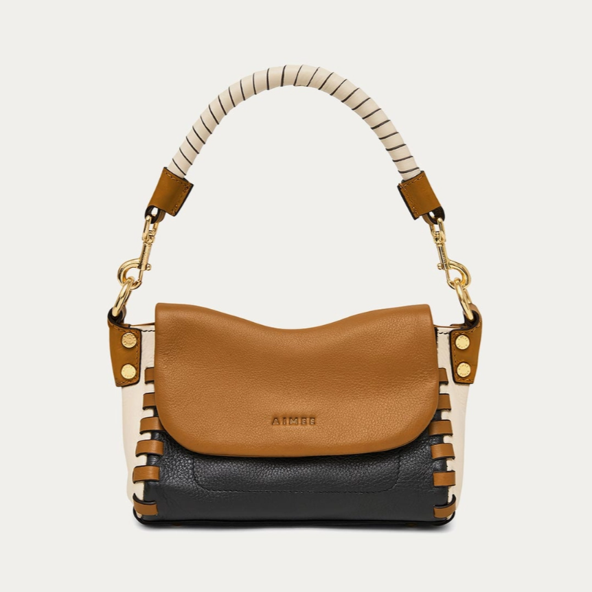 •ZEN• color-blocked leather mini crossbody/handbag