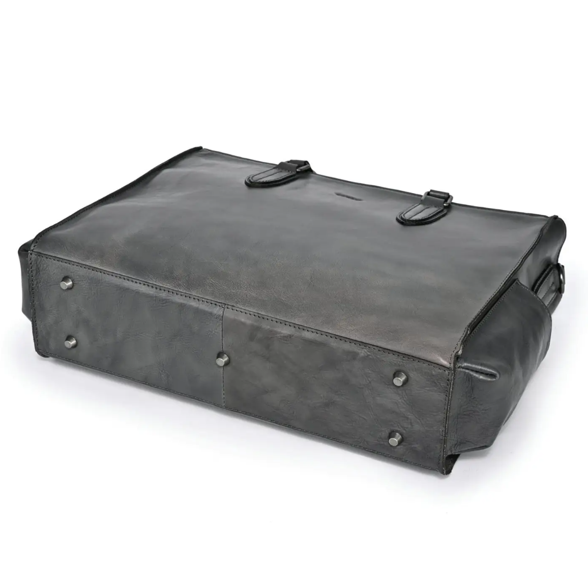 •DUBLIN• grey leather shoulder/tote bag