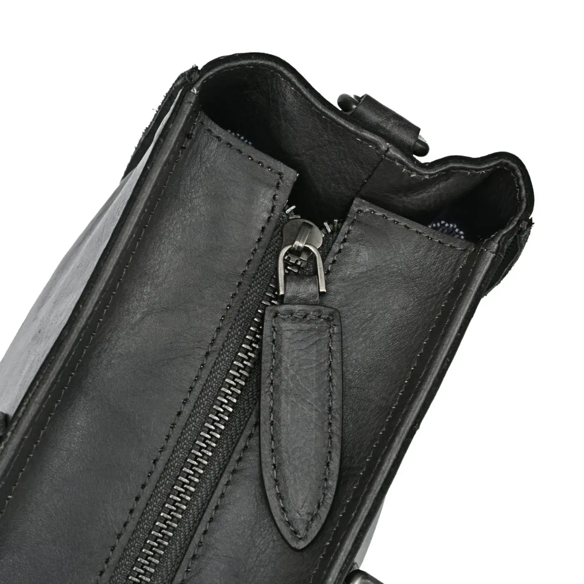 •DUBLIN• grey leather shoulder/tote bag