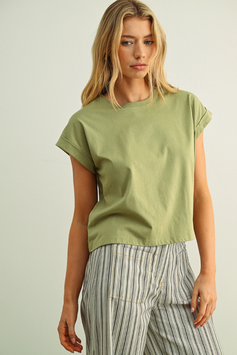 •ALANIS• cotton cuffed sleeve top