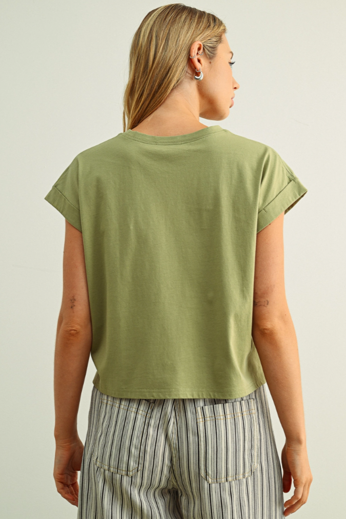 •ALANIS• cotton cuffed sleeve top