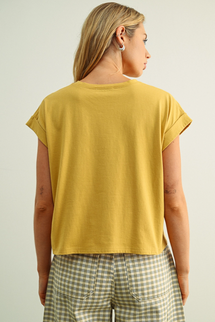 •ALANIS• cotton cuffed sleeve top