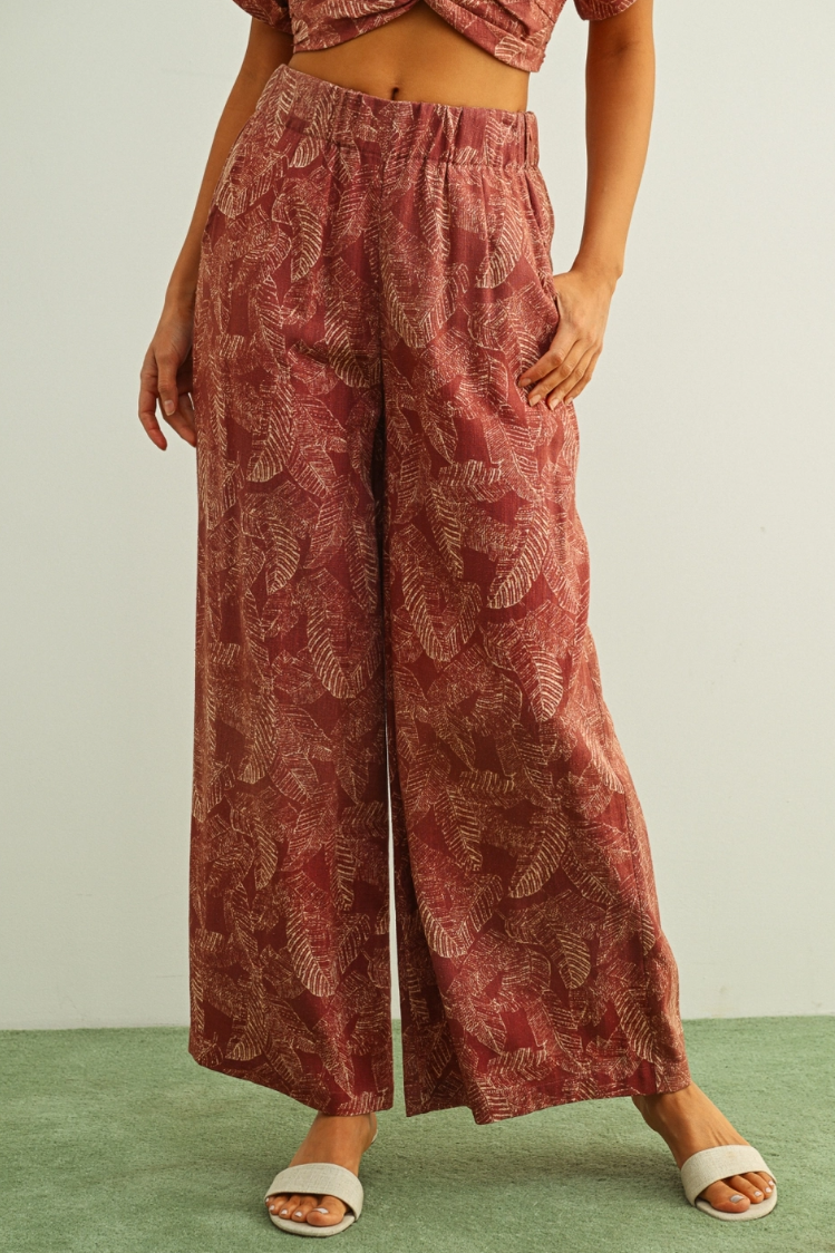 •TERRA - TERRACOTTA• linen blend top & pants separates