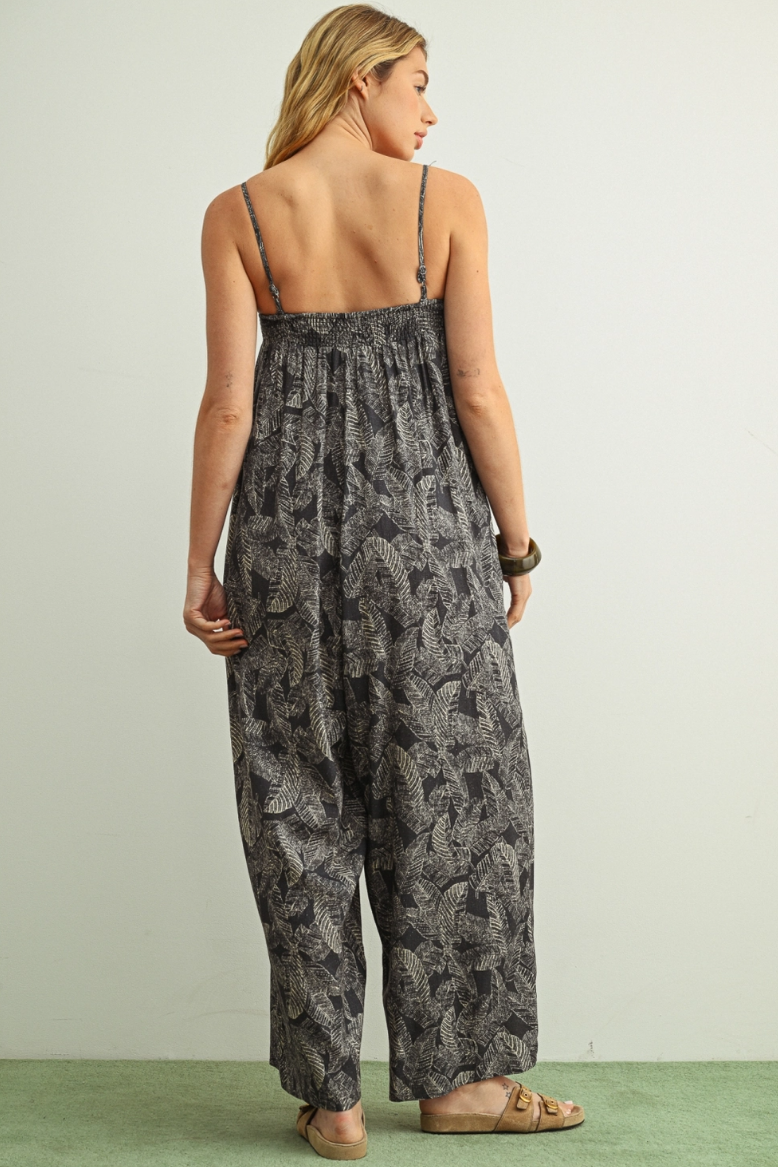 •TERRA - CHARCOAL• linen blend jumpsuit