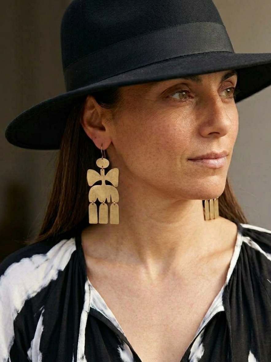 •PARADISE PLANT• gold dangle earrings