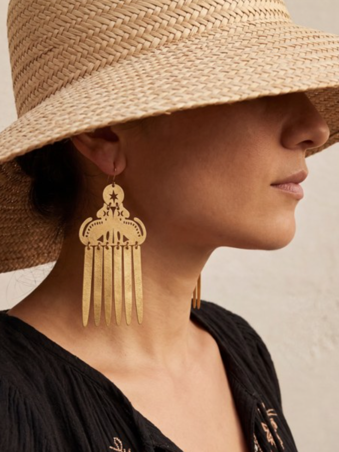 •FELION FRINGE• gold dangle earrings