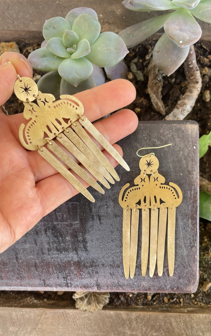 •FELION FRINGE• gold dangle earrings
