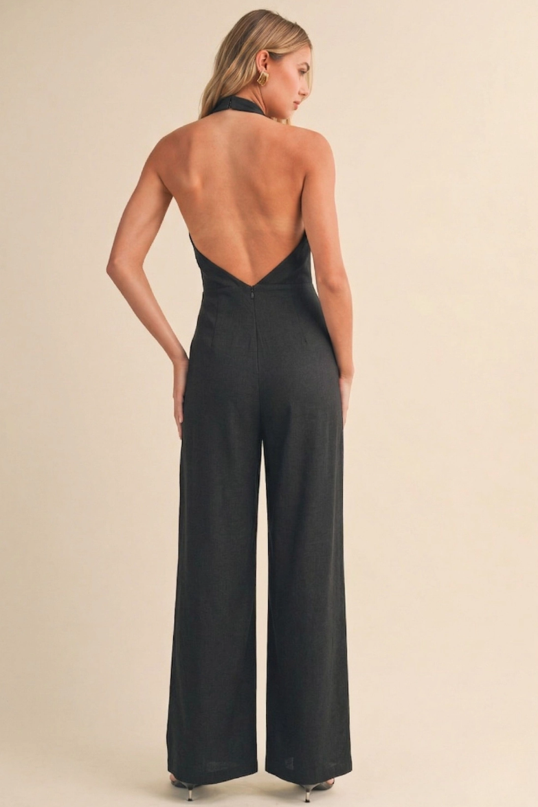 •ANGELINA• tailored deep V neck jumpsuit