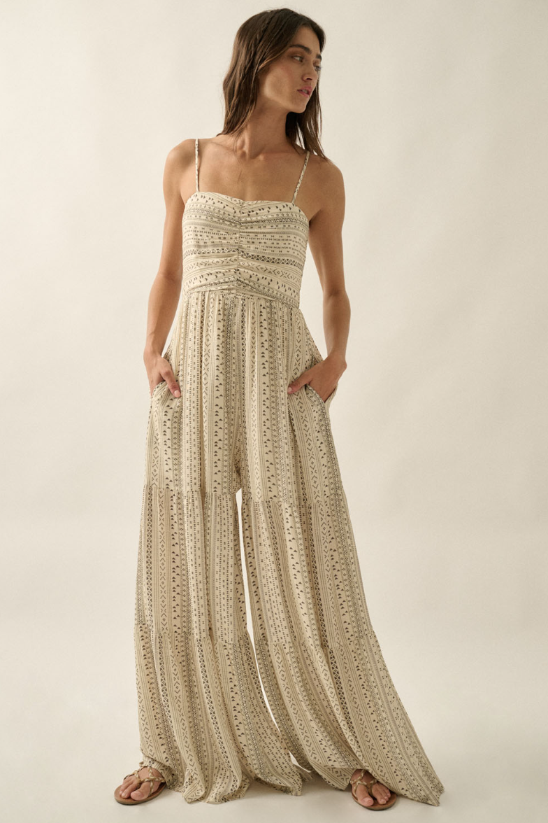 •CLEO• tiered wide leg jumpsuit