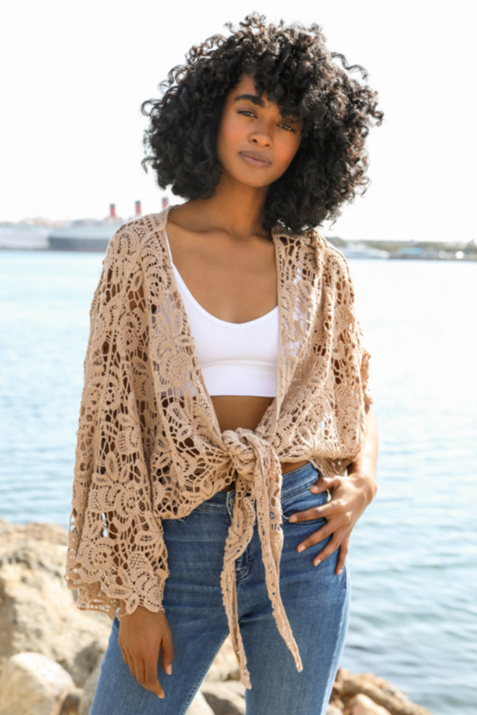 •PENELOPE• cotton crochet wrap cardi