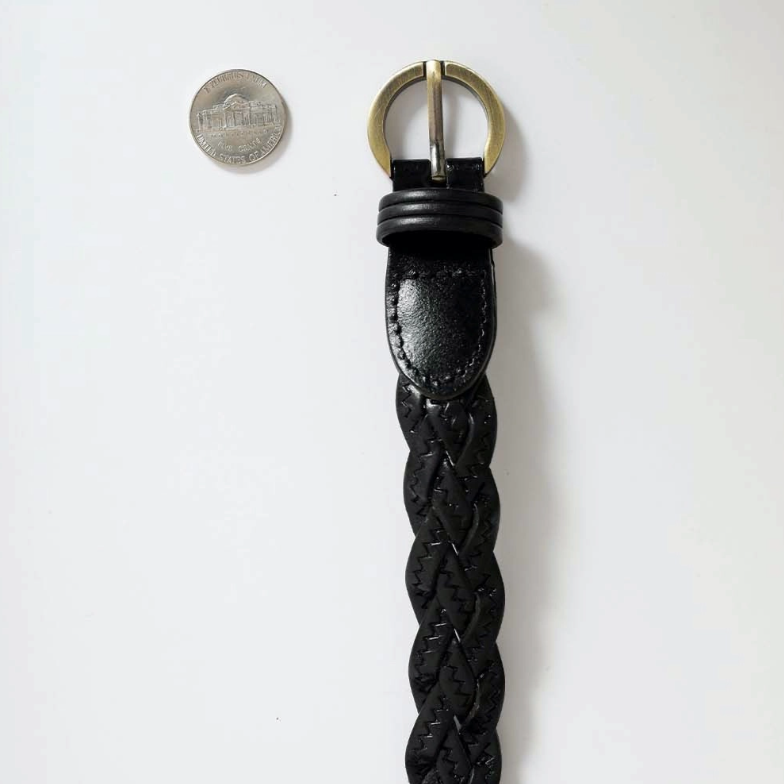 •BELT• skinny braided leather