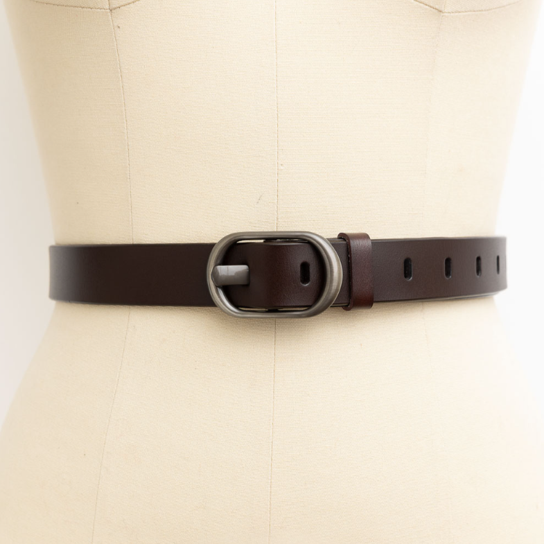 •BELT• leather with oval buckle