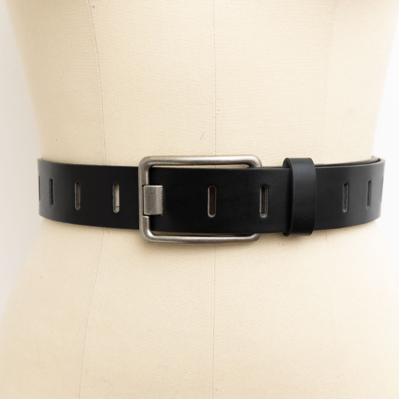 •BELT• "leather" with rectangle buckle