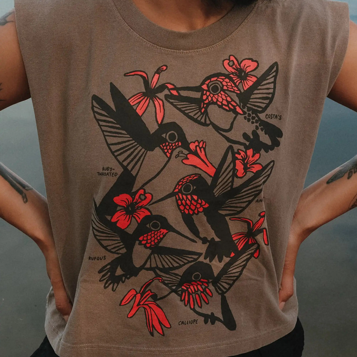 •HUMMINGBIRDS• cotton muscle tee (USA)