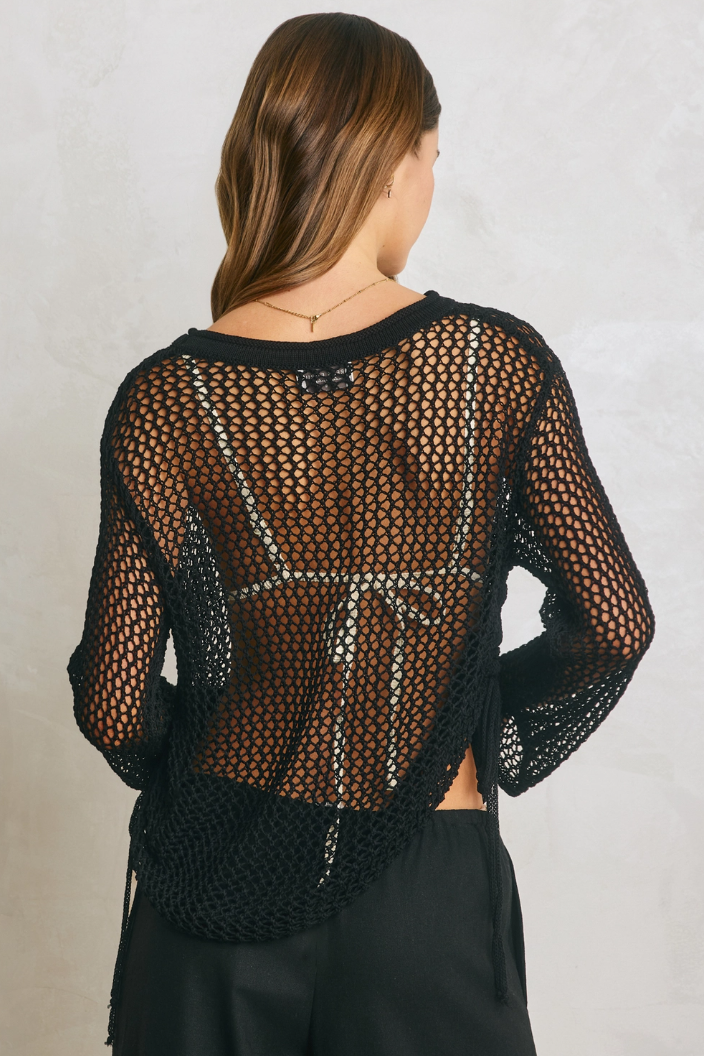 •NERISSA• ruched open knit top