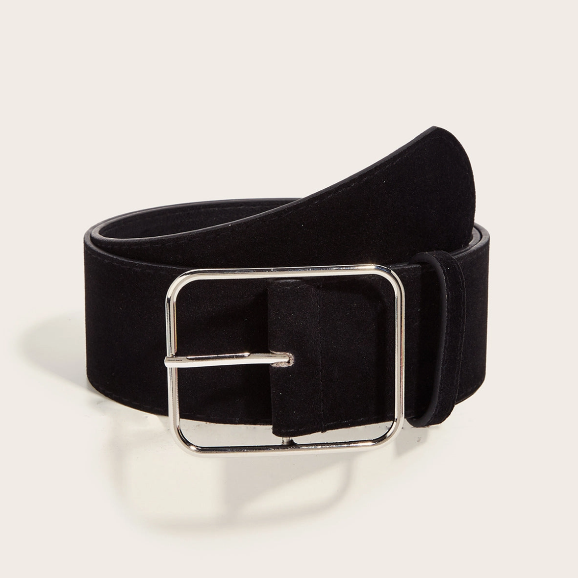 •BELT• "suede" with rectangle buckle