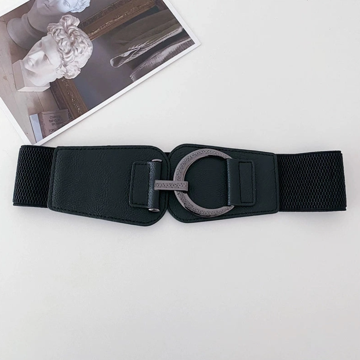 •BELT• leather stretchy wide waist