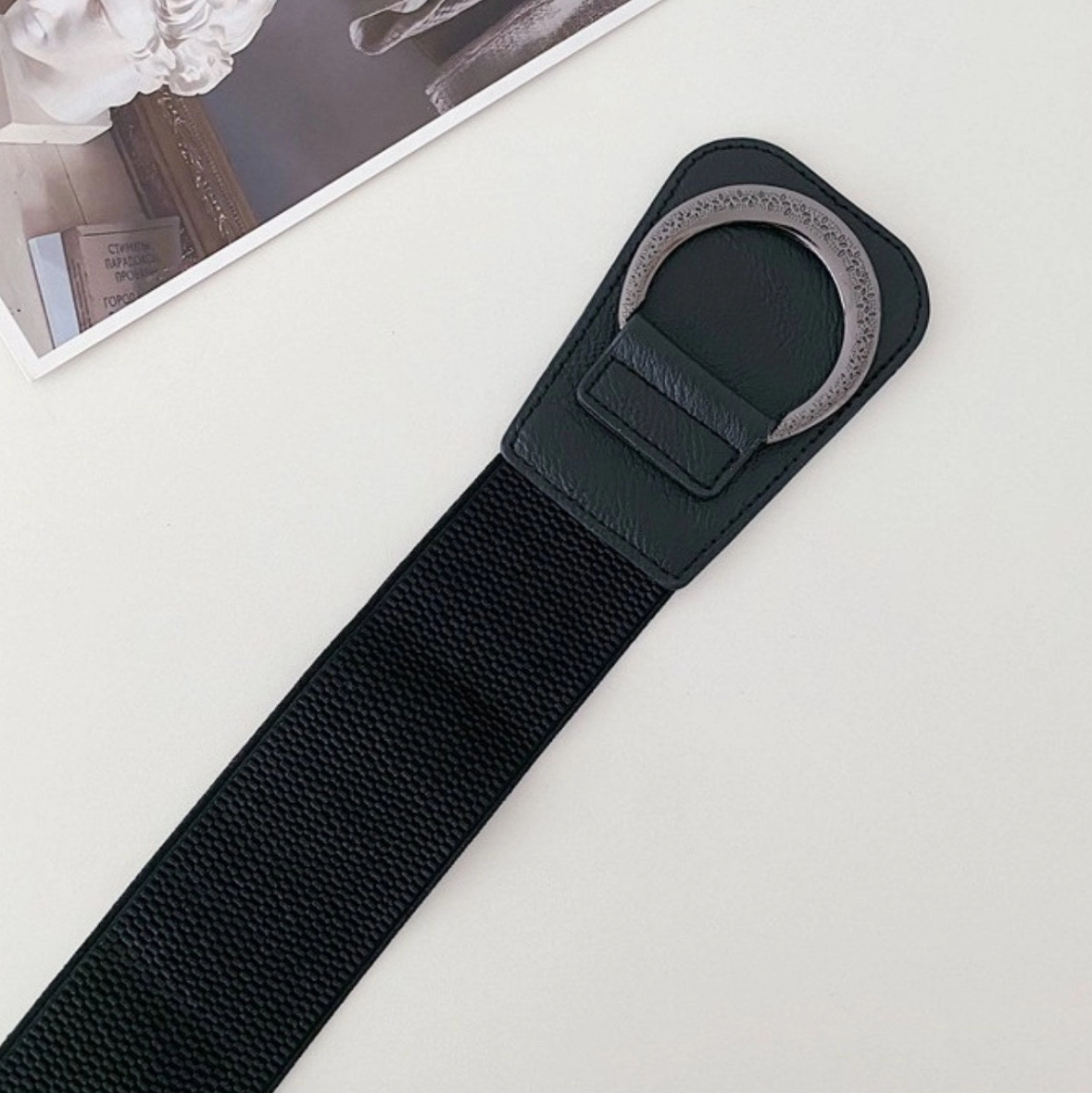 •BELT• leather stretchy wide waist