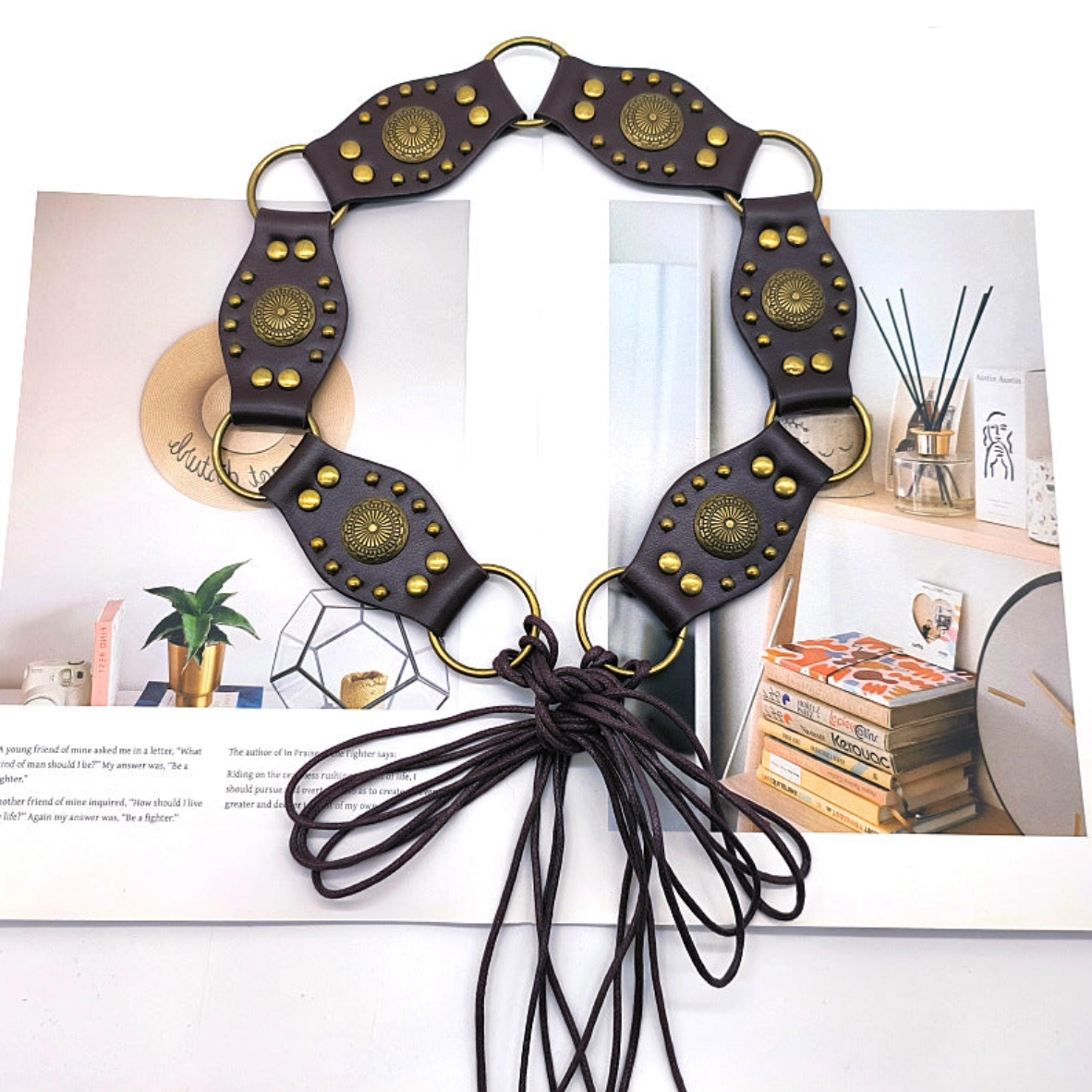•BELT• leather concho style