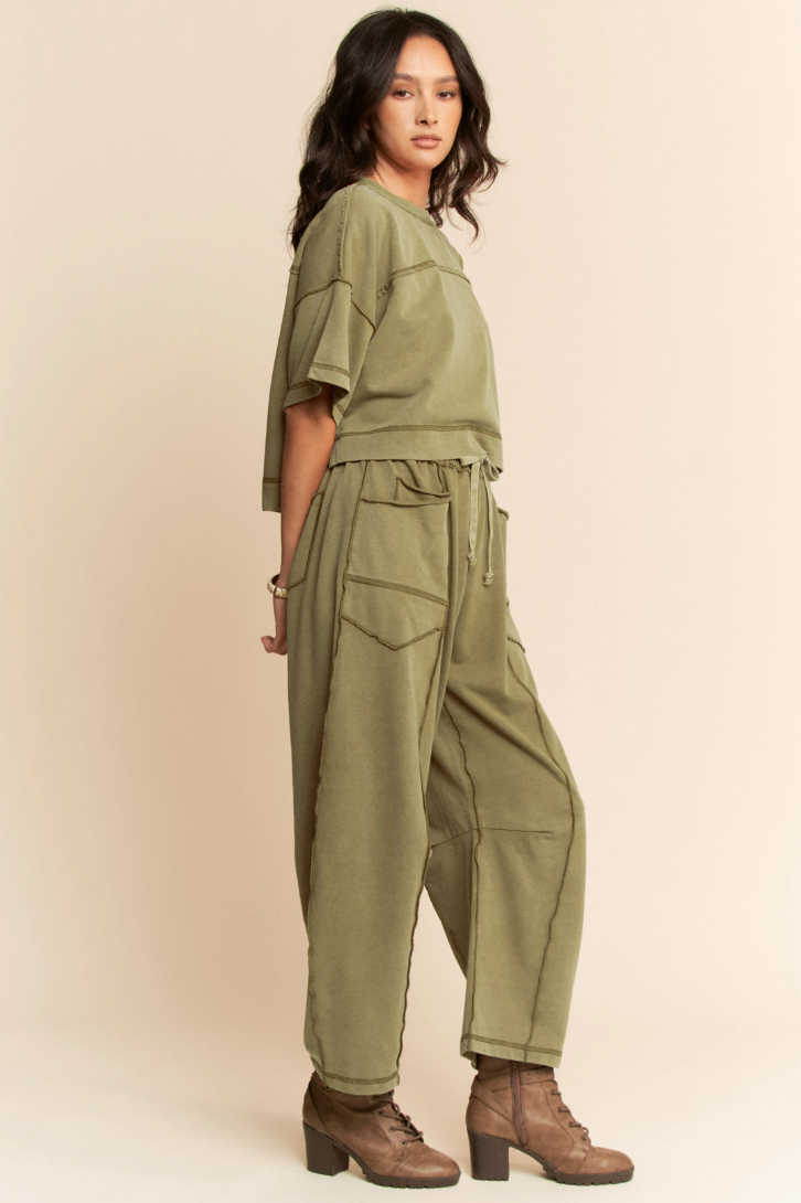 •CASEY• mineral washed top & pants separates