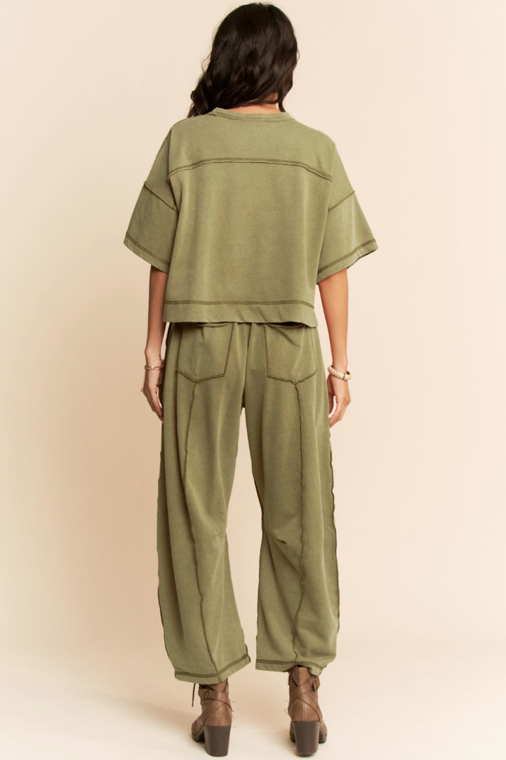•CASEY• mineral washed top & pants separates