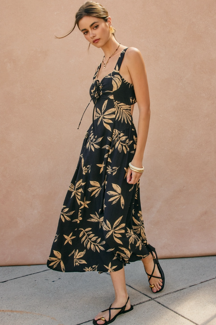 •ESTRELLA• tropical sweetheart midi dress