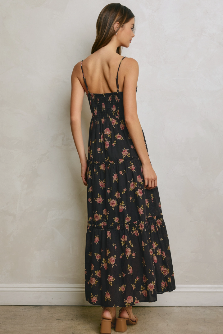 •ROSARITA• floral button front cotton maxi dress