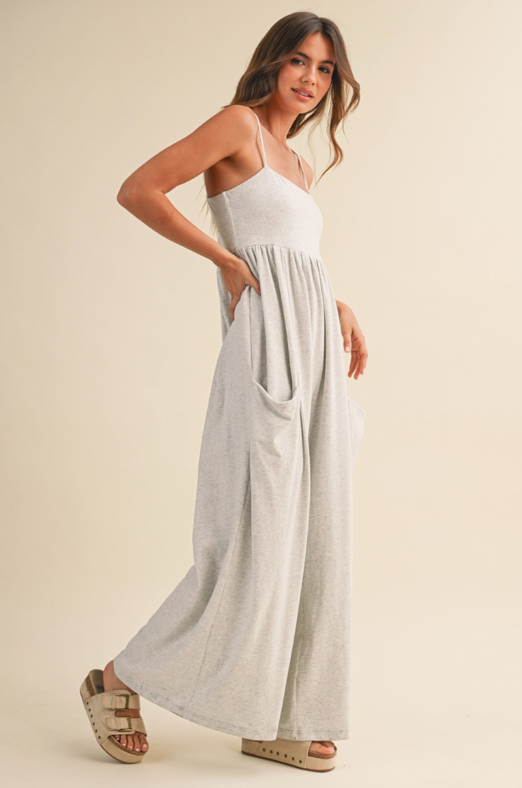 •IZLA - CLOUD• cotton blend stretch knit jumpsuit