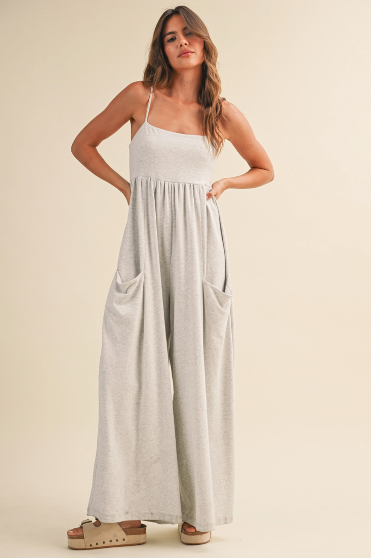 •IZLA - CLOUD• cotton blend stretch knit jumpsuit