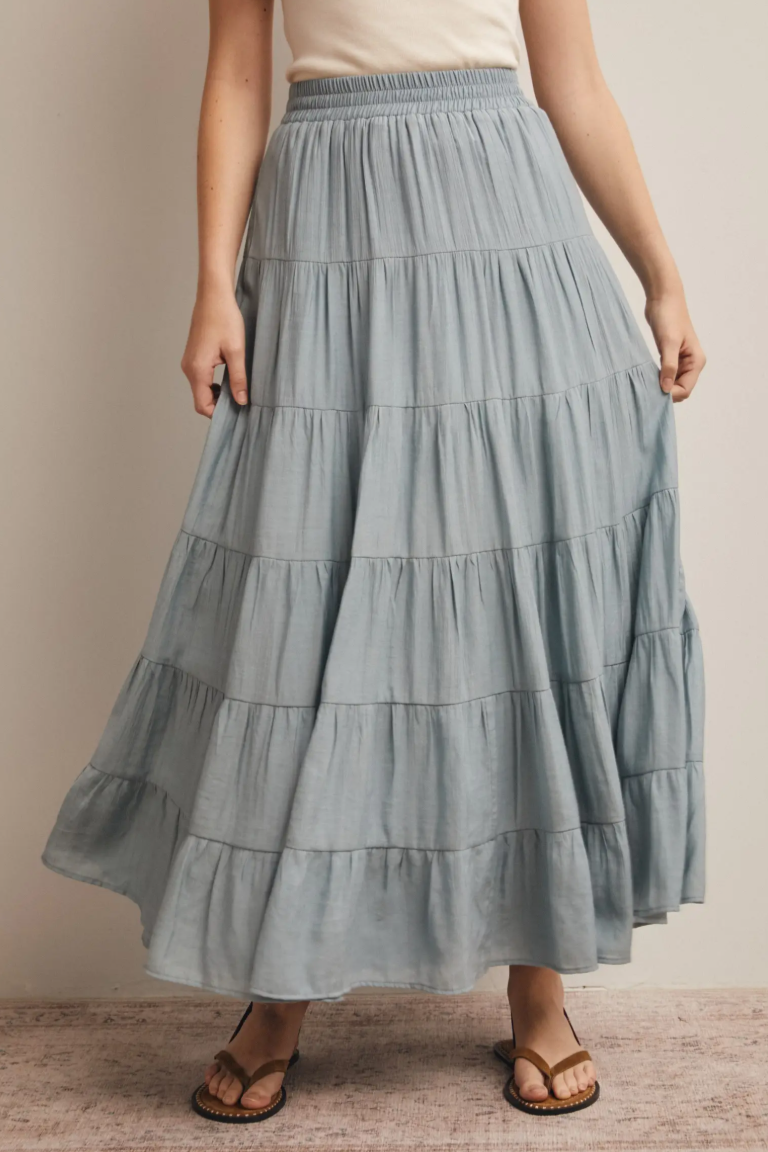 •MAEVE• tencel blend tiered maxi skirt