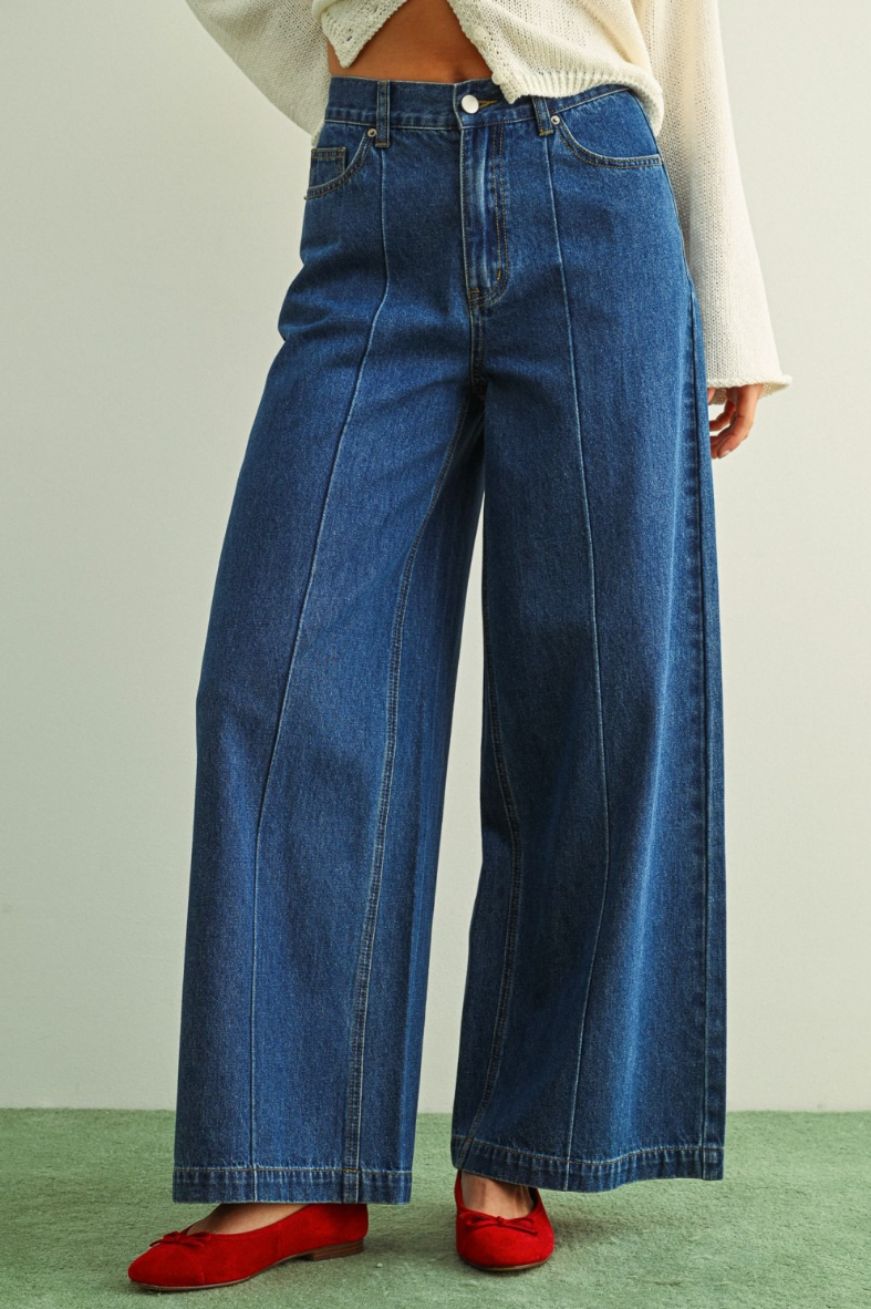 •MICAH• front seam wide leg denim pants