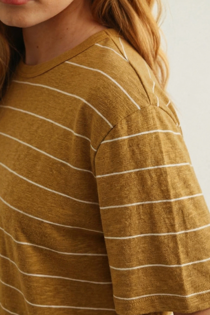 •ANDY• striped linen cotton blend top