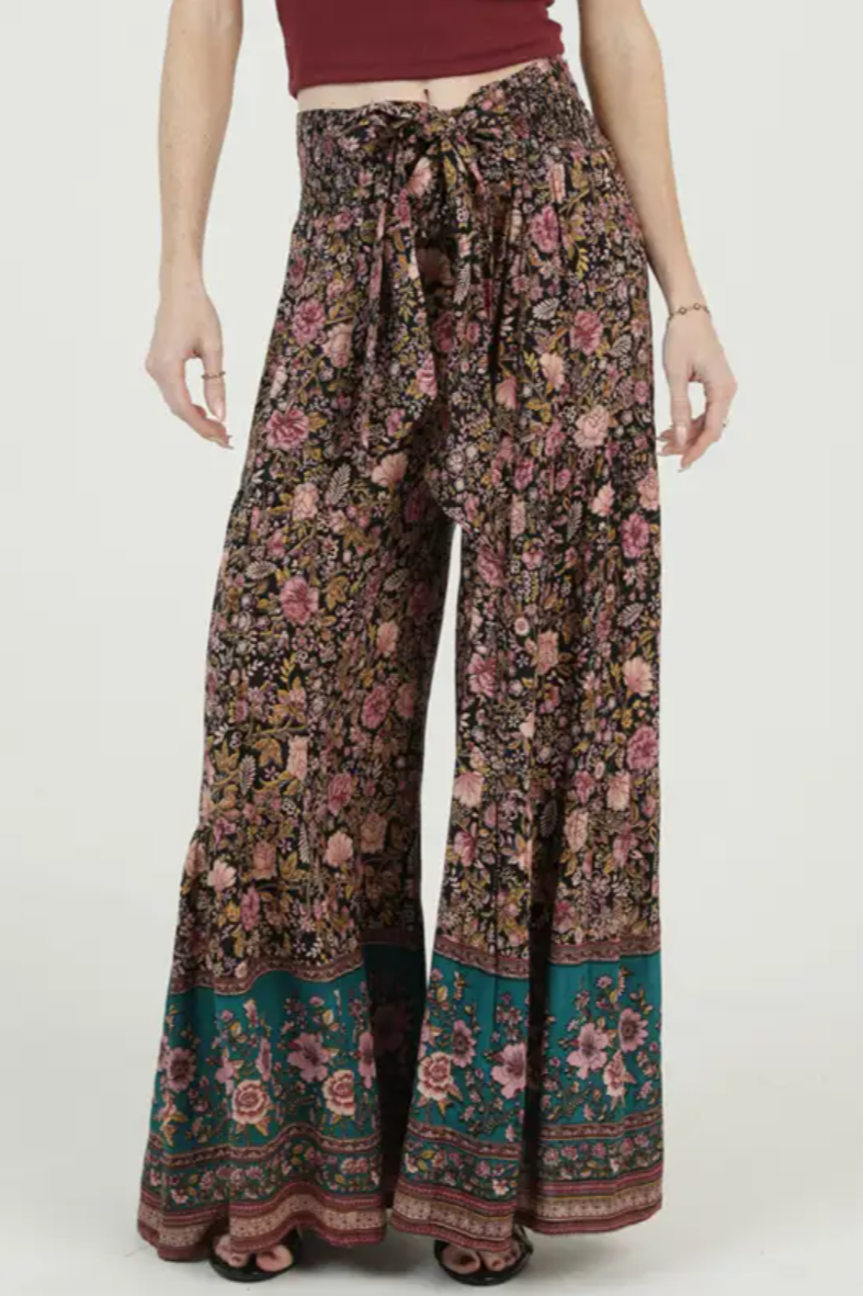 •BEATRICE• floral tie waist pants