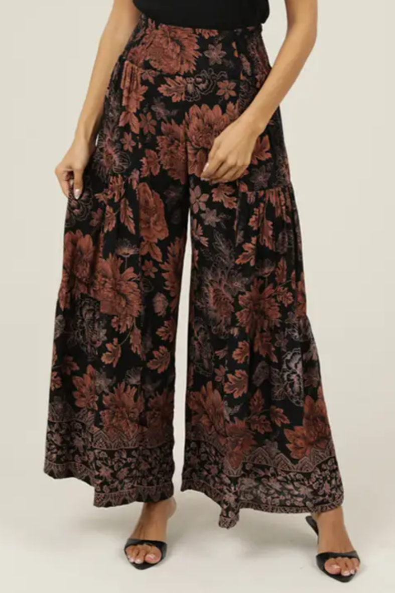 •DAHLIA - NIGHT• smocked tiered floral pants