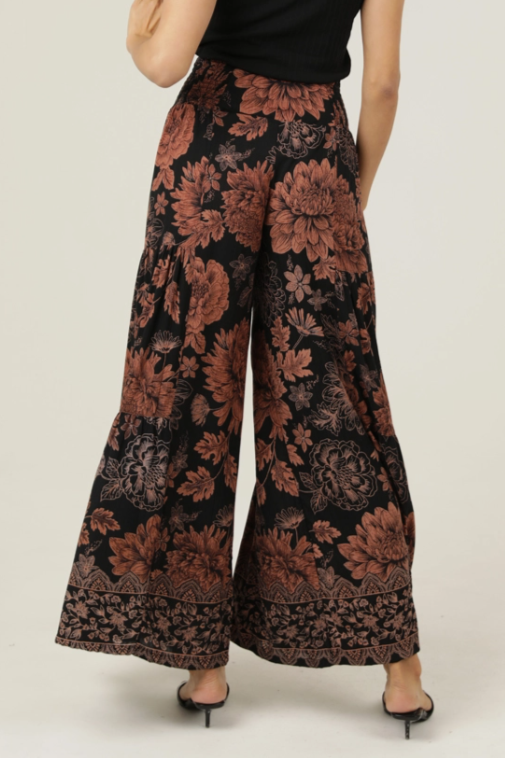 •DAHLIA - NIGHT• smocked tiered floral pants