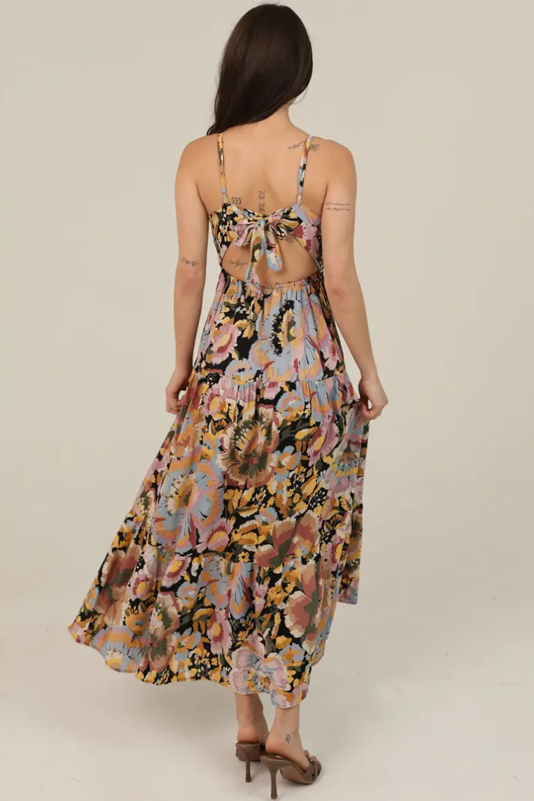 •COLADA• open tie back midaxi dress