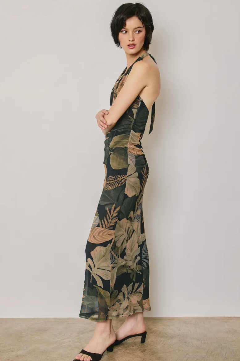 •LYANNA• mesh halter midaxi dress