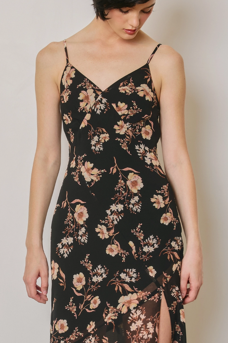 •TAWNY• semi-sheer asymmetric midaxi dress
