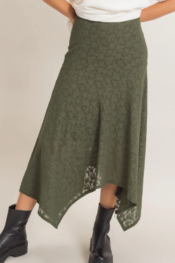•ESMERALDA• floral lace witchy hem skirt