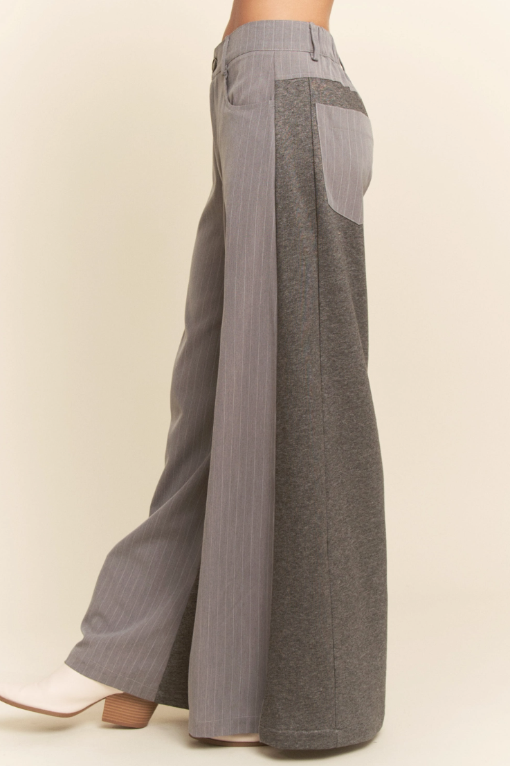 •DUTTON• pinstriped french terry contrast pants