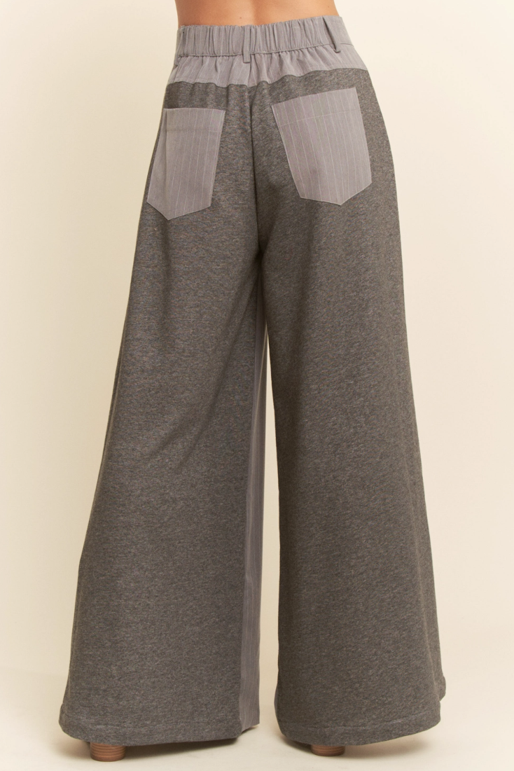 •DUTTON• pinstriped french terry contrast pants