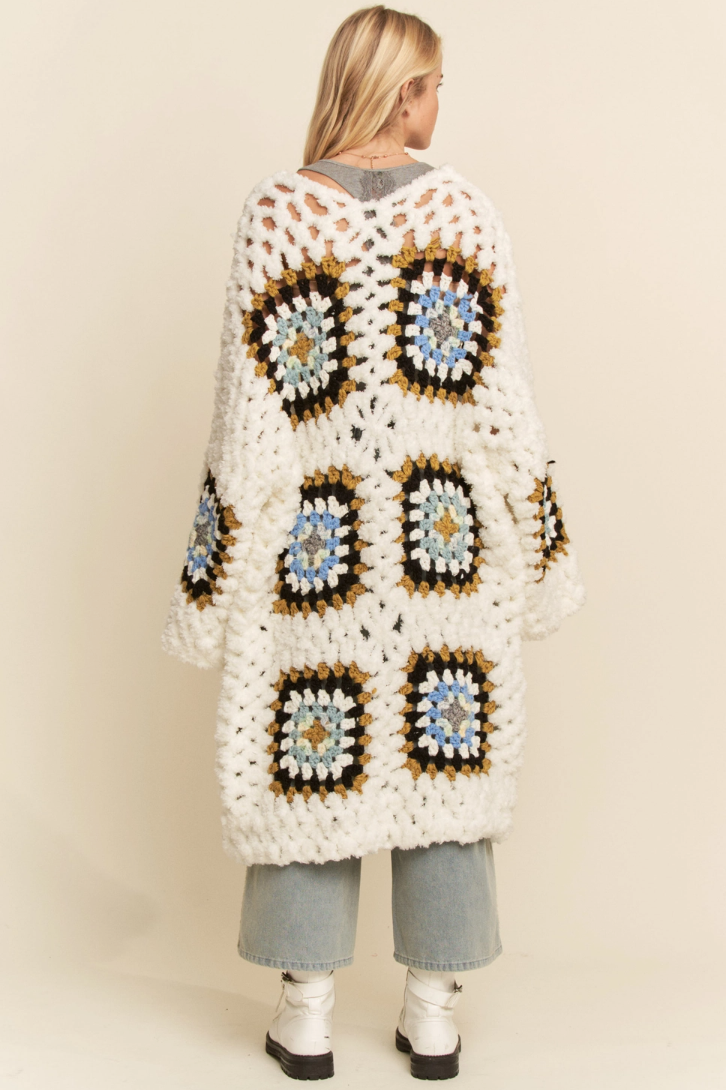 •MARTHA - IVORY• plush granny square cardigan